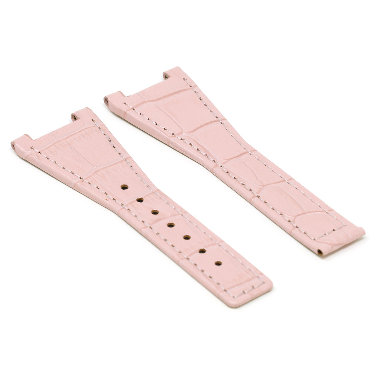 L.om3.13 Pink Angle StrapsCo 28mm Croc Embossed Leather Watch Band Strap For Constellation Quadra