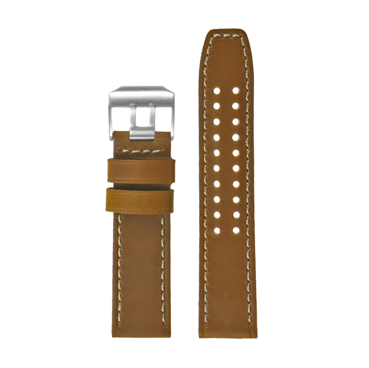 Lmx1.17 Vintage Leather Strap In Biege 2