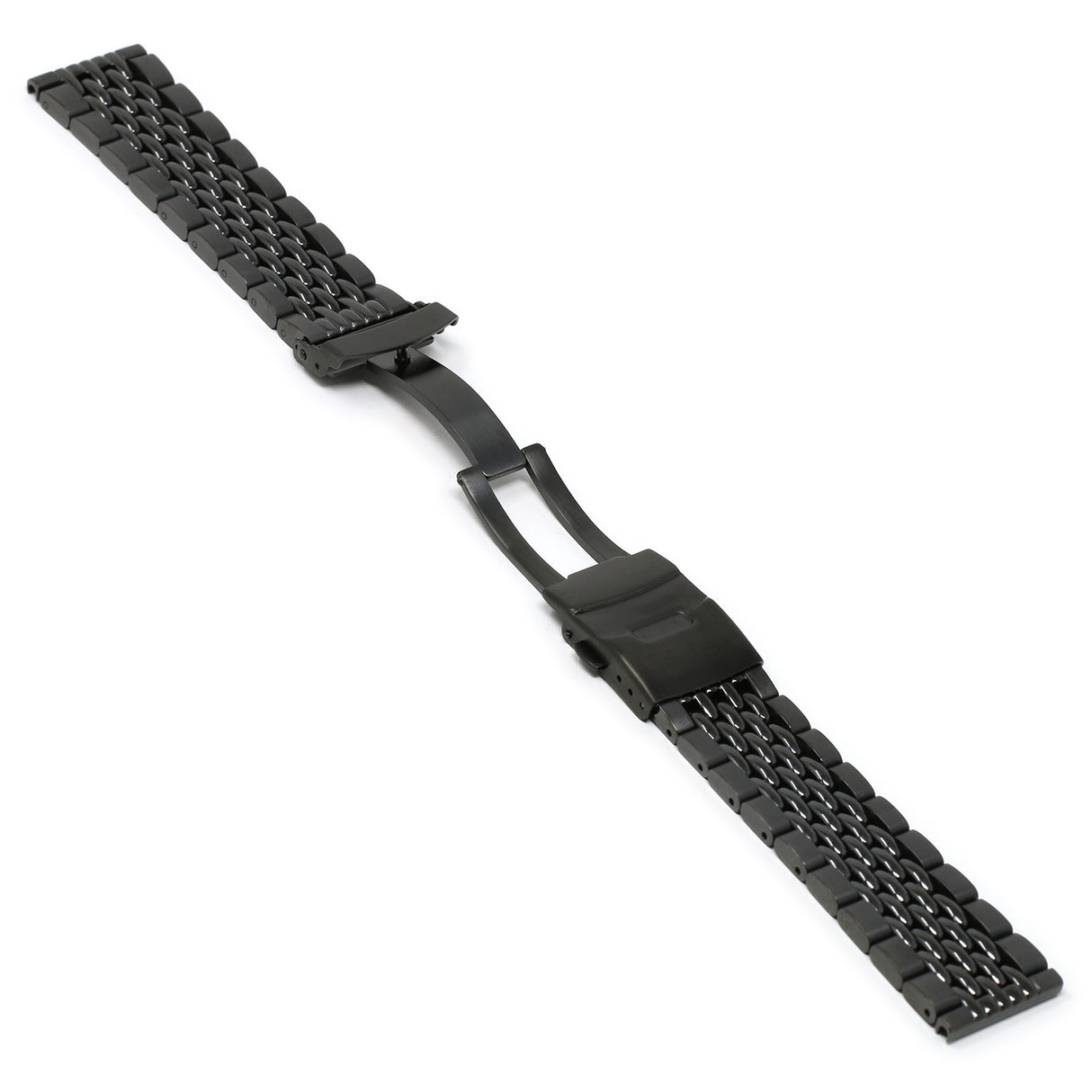 M.bd1.mb Alt Black StrapsCo Stainless Steel Beads Of Rice Watch Band Strap Bracelet