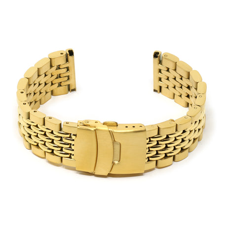 Yellow Gold Beads of Rice Watch Band