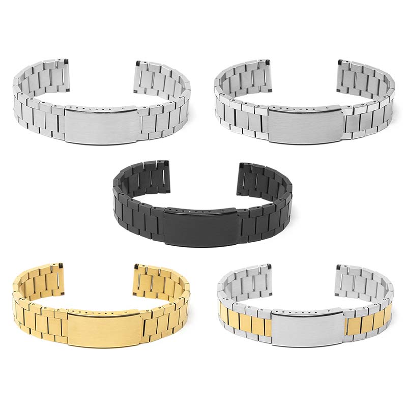 m.fl1 All Colors StrapsCo Stainless Steel Flat Link Bracelet 18mm 19mm 20mm 21mm 22mm