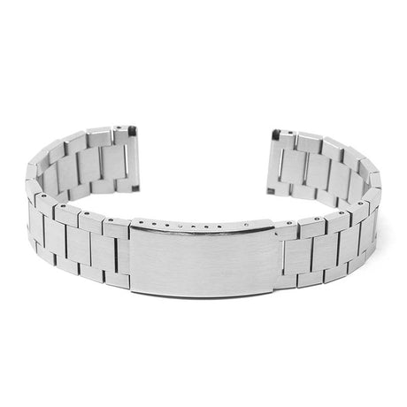 m.fl1 .bs Main Brushed Silver StrapsCo Stainless Steel Flat Link Bracelet 18mm 19mm 20mm 21mm 22mm