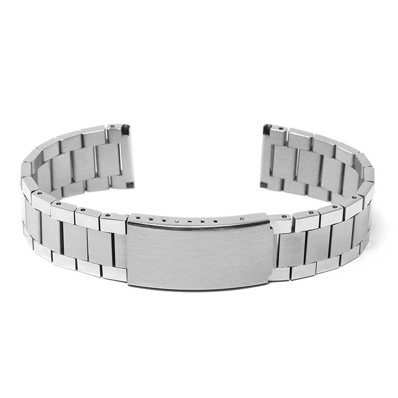 m.fl1 .ps .bs Main Polished Brushed Silver StrapsCo Stainless Steel Flat Link Bracelet 18mm 19mm 20mm 21mm 22mm