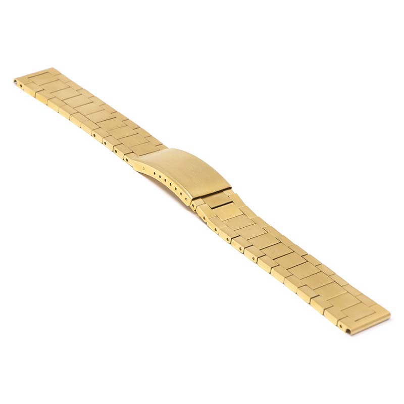 m.fl1 .yg Angle Yellow Gold StrapsCo Stainless Steel Flat Link Bracelet 18mm 19mm 20mm 21mm 22mm