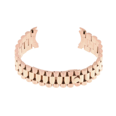 M.rx3.rg Curved Rose Gold Stainless Steel President Watch Strap Band For Rolex
