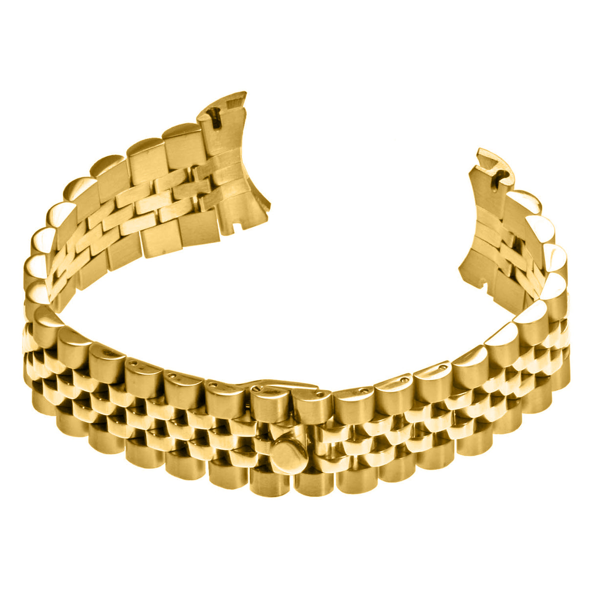 M9.yg Curved Yellow Gold StrapsCo Jubilee Stainless Steel Bracelet