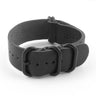 nt.1.mb 5 Ring Leather NATO Strap in Black