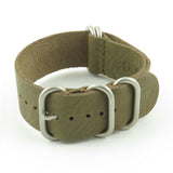 nt.11 5 Ring Leather NATO Strap in Moss Green