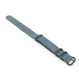 nt.5.mb 5 Ring Leather NATO Strap in Blue