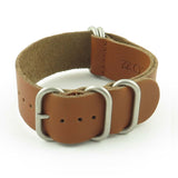 nt.8 5 Ring Leather NATO Strap in rust