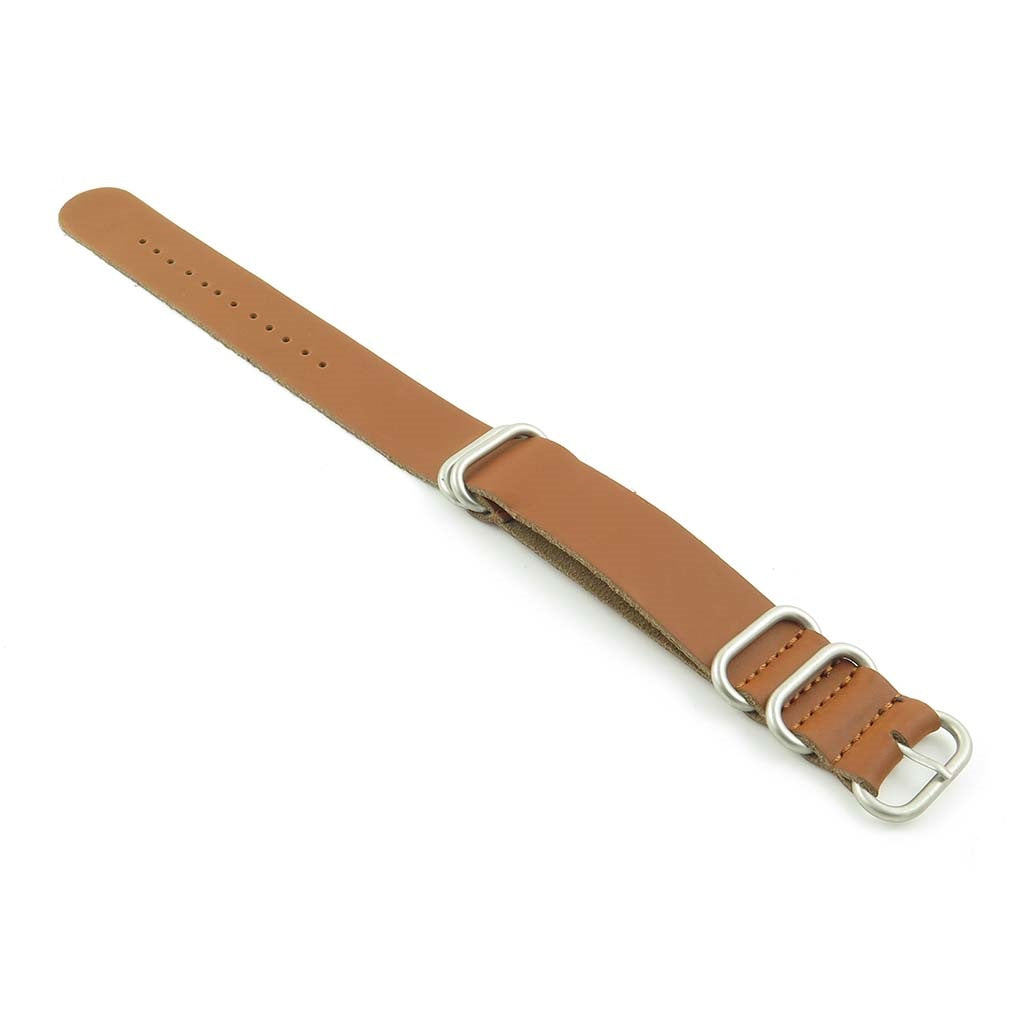 nt.8 5 Ring Leather NATO Strap in rust