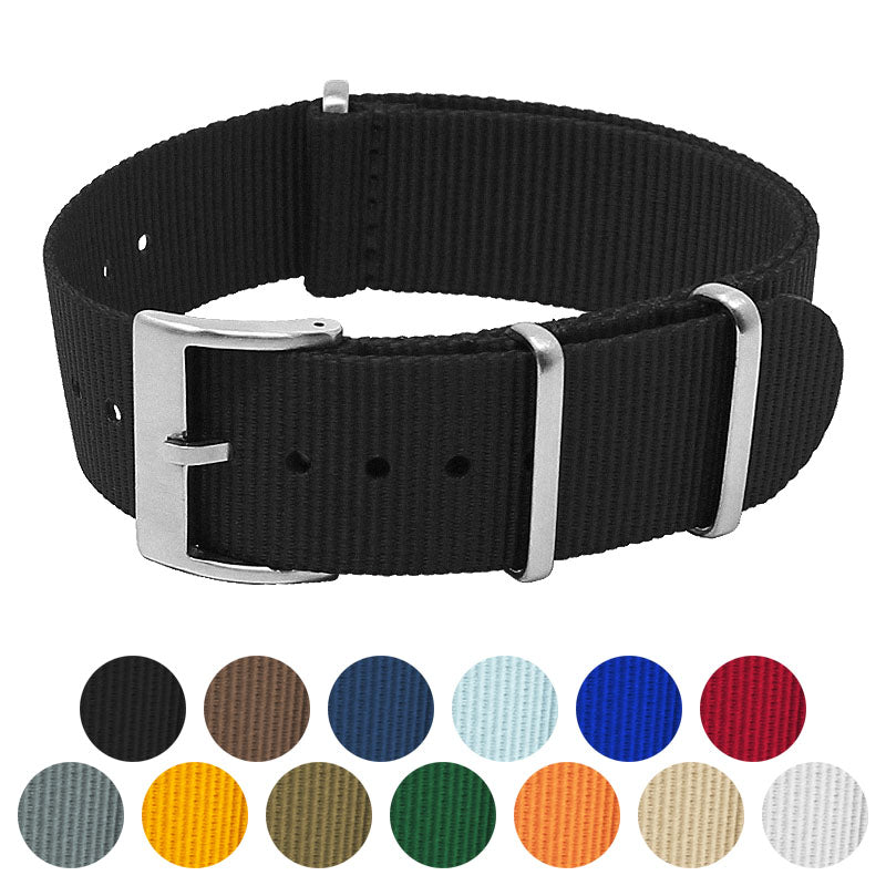 nt15 Gallery StrapsCo Classic Nylon One Piece Watch Band Strap 18mm 19mm 20mm 21mm 22mm 24mm