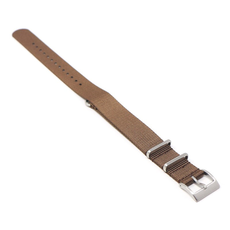 nt15.2 Angle Brown StrapsCo Classic Nylon One Piece Watch Band Strap 18mm 19mm 20mm 21mm 22mm 24mm