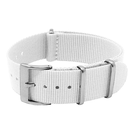 nt15.22 Round White StrapsCo Classic Nylon One Piece Watch Band Strap 18mm 19mm 20mm 21mm 22mm 24mm