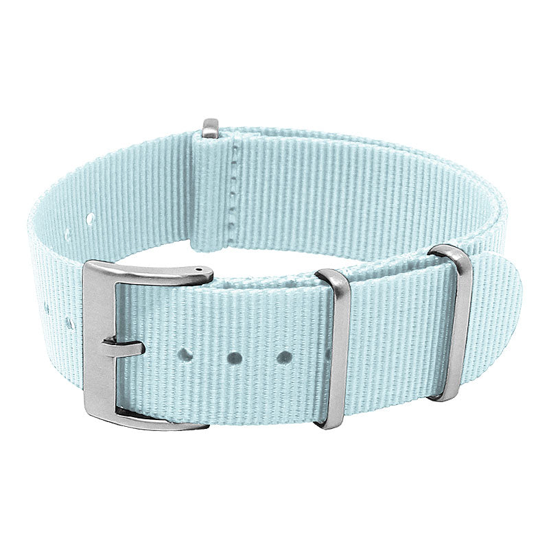 nt15.5b Round Sky Blue StrapsCo Classic Nylon One Piece Watch Band Strap 18mm 19mm 20mm 21mm 22mm 24mm