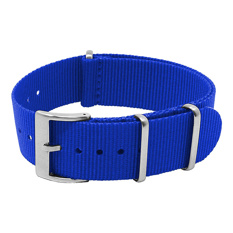 nt15.5c Round Royal Blue StrapsCo Classic Nylon One Piece Watch Band Strap 18mm 19mm 20mm 21mm 22mm 24mm