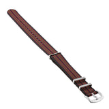 Nt4.nl.1.6.11 Angle Black, Red & Green StrapsCo Premium Woven Nylon Seatbelt NATO Watch Band Strap 18mm 20mm 22mm 24mm