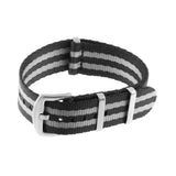 Nt4.nl.1.7 Main Black & Grey StrapsCo Premium Woven Nylon Seatbelt NATO Watch Band Strap 18mm 20mm 22mm 24mm