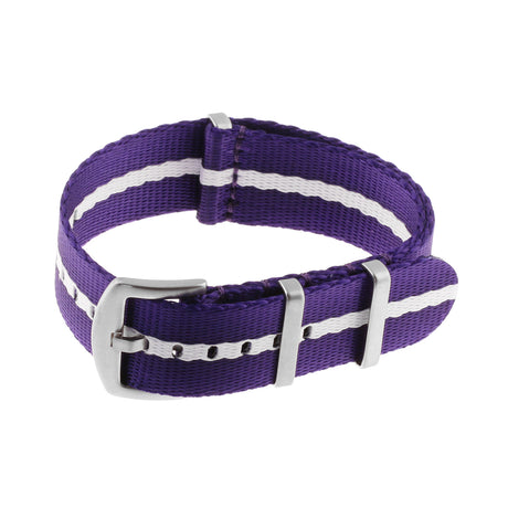 Nt4.nl.18.5.22 Main Purple & White StrapsCo Premium Woven Nylon Seatbelt NATO Watch Band Strap 18mm 20mm 22mm 24mm