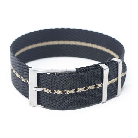 nt5.1.17 Main Black Khaki StrapsCo Twill Weaved Nylon NATO Watch Band Strap 20mm 22mm