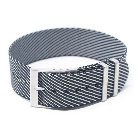 nt5.1.7 Main Black White StrapsCo Twill Weaved Nylon NATO Watch Band Strap 20mm 22mm