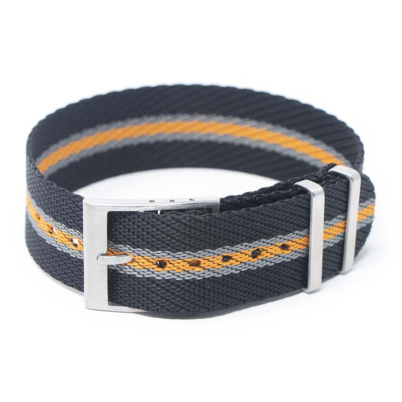 nt5.1.7.12 Main Black Grey Orange StrapsCo Twill Weaved Nylon NATO Watch Band Strap 20mm 22mm