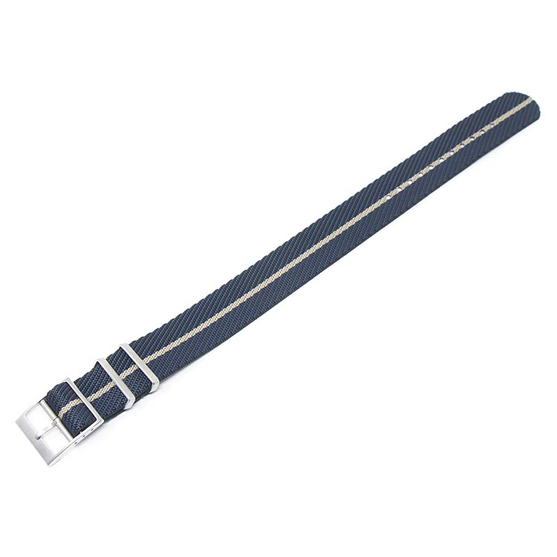 nt5.5.11 Angle Midnight Blue Tan StrapsCo Twill Weaved Nylon NATO Watch Band Strap 20mm 22mm