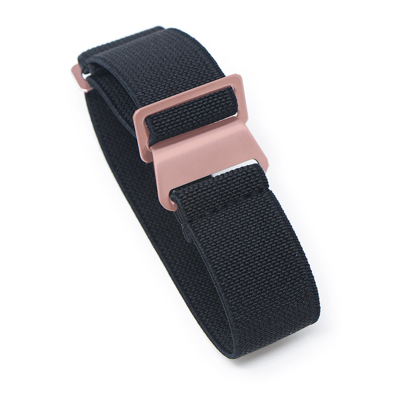 nt6.1 Main Black Rose Gold StrapsCo Elastic Nylon NATO Watch Band Strap 20mm 22mm