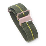 nt6.11.10 Main Army Green & Yellow Rose Gold StrapsCo Elastic Nylon NATO Watch Band Strap 20mm 22mm