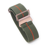 nt6.11.12 Main Army Green & Orange Rose Gold StrapsCo Elastic Nylon NATO Watch Band Strap 20mm 22mm