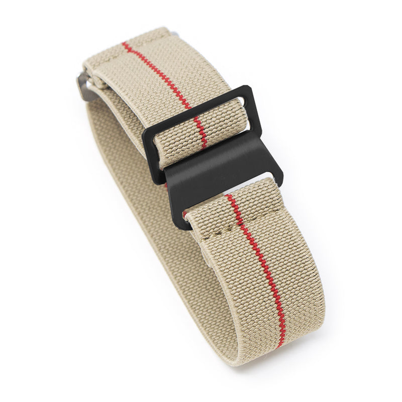 nt6.17.6 Main Khaki & Red Matte Black StrapsCo Elastic Nylon NATO Watch Band Strap 20mm 22mm