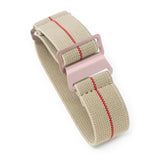 nt6.17.6 Main Khaki & Red Rose Gold StrapsCo Elastic Nylon NATO Watch Band Strap 20mm 22mm