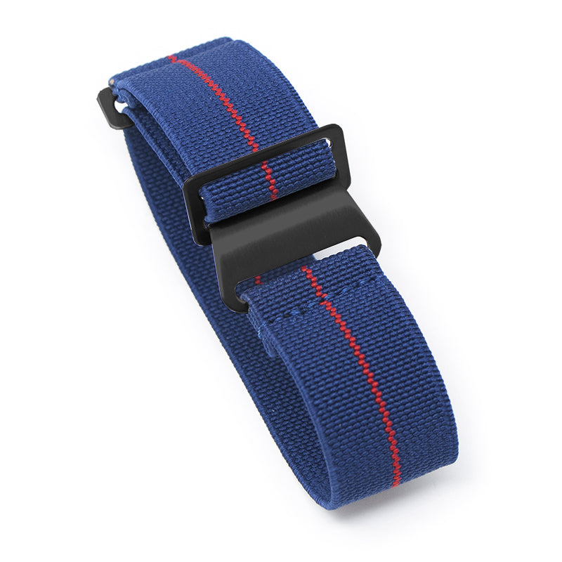 nt6.5.6 Main Blue & Red Matte Black StrapsCo Elastic Nylon NATO Watch Band Strap 20mm 22mm