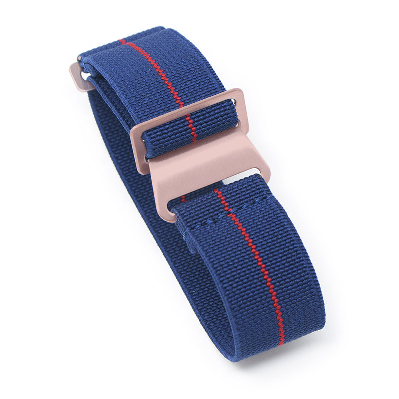 nt6.5.6 Main Blue & Red Rose Gold StrapsCo Elastic Nylon NATO Watch Band Strap 20mm 22mm