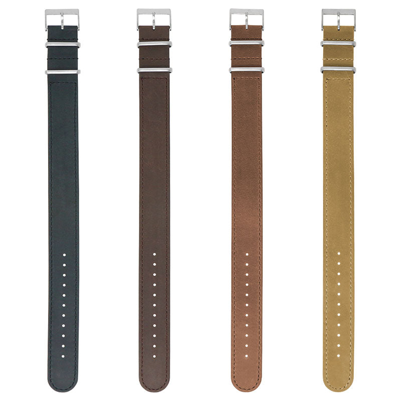 nt7 ALL COLOR StrapsCo DASSARI Vintage Leather Single Pass NATO Strap