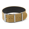 nt7.11 Round StrapsCo Olive DASSARI Vintage Leather Single Pass NATO Strap