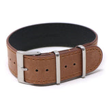 nt7.3 Round StrapsCo Tan DASSARI Vintage Leather Single Pass NATO Strap