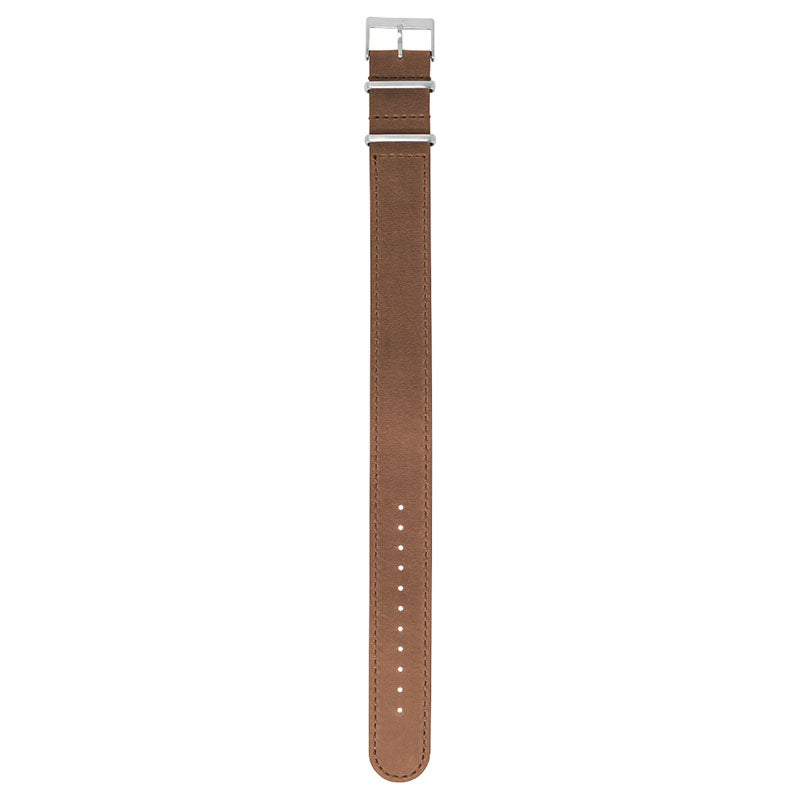 nt7.3 Upright StrapsCo Tan DASSARI Vintage Leather Single Pass NATO Strap