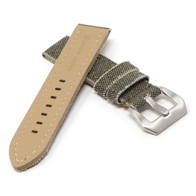 ps6.11 Cross Military Green DASSARI Frayed Edge Canvas Strap