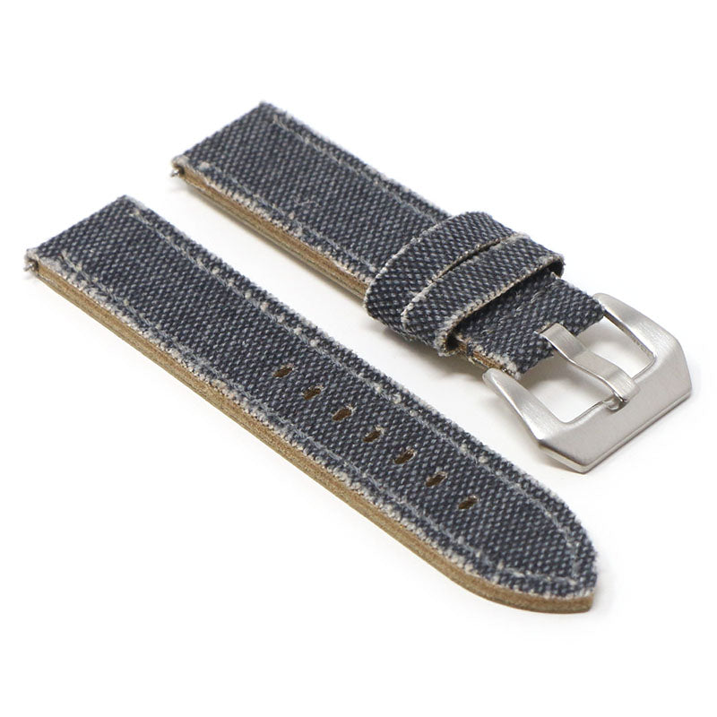 ps6.5 Angle Washed Blue DASSARI Frayed Edge Canvas Strap