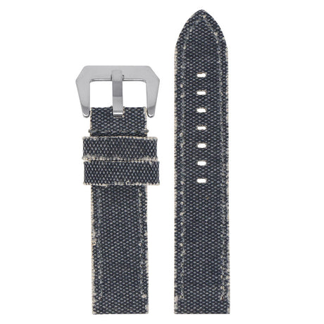 ps6.5 Main Washed Blue DASSARI Frayed Edge Canvas Strap