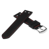 Pu10.1.6 Silicone Strap With Rivets In Black W Red Stitching 2