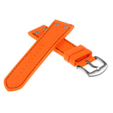 Pu10.5.12 Silicone Strap With Rivets In Orange W Black Stitching 2