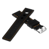 Pu11.1.12 GallerySilicone Rally Strap In Black W Orange Stitching 2