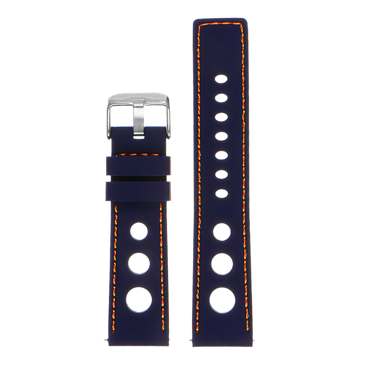 Pu11.5.12 Silicone Rally Strap In Blue W Orange Stitching 3