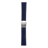 Pu12.5.22 Silcone Rubber Strap In Blue W White Stitching 3