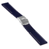 Pu12.5.22 Silcone Rubber Strap In Blue W White Stitching