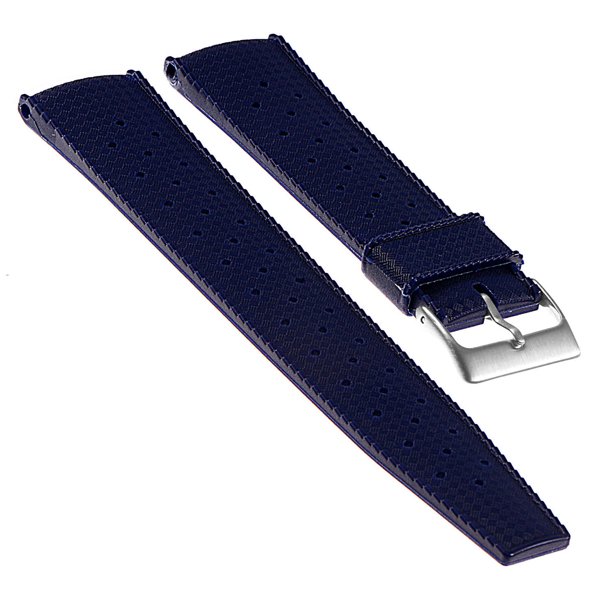 Pu15.5 Angled Rubber Strap In Dark Blue