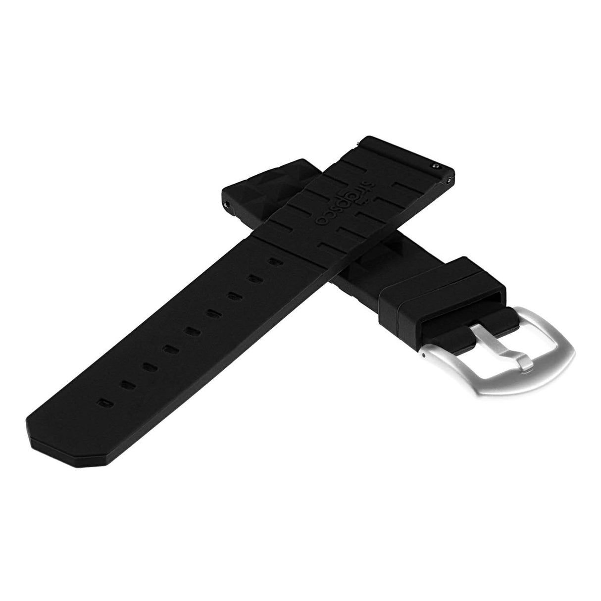 Pu16.1 Back Silicone Rubber Strap In Black