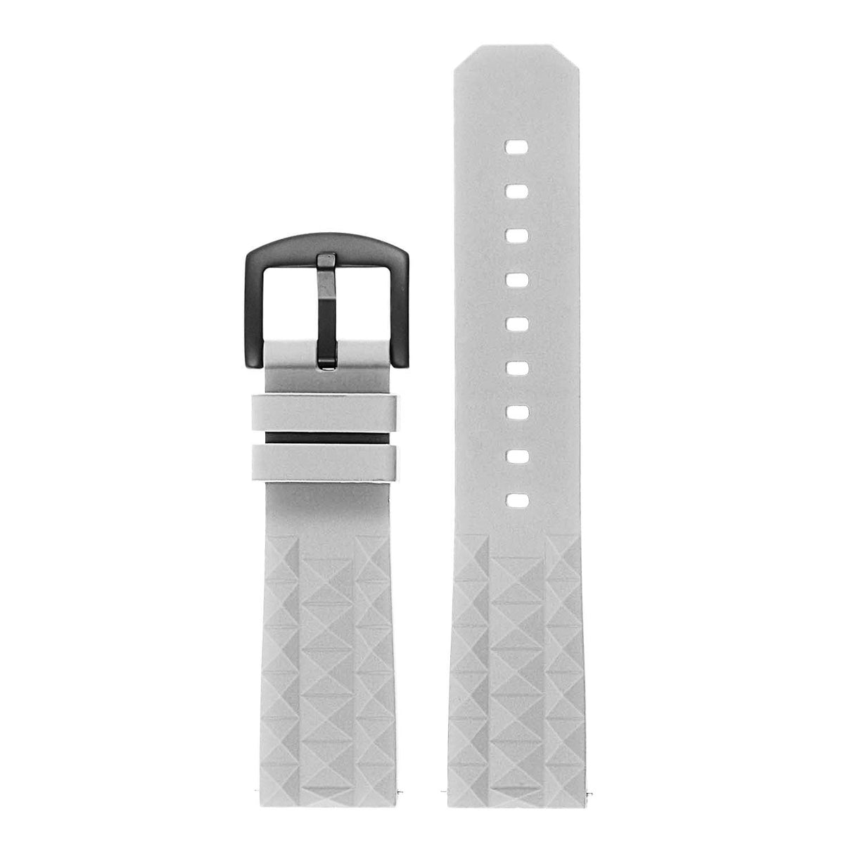 Pu16.7a.mb Up Light Grey StrapsCo Super Waffle Silicone Rubber Watch Band Strap